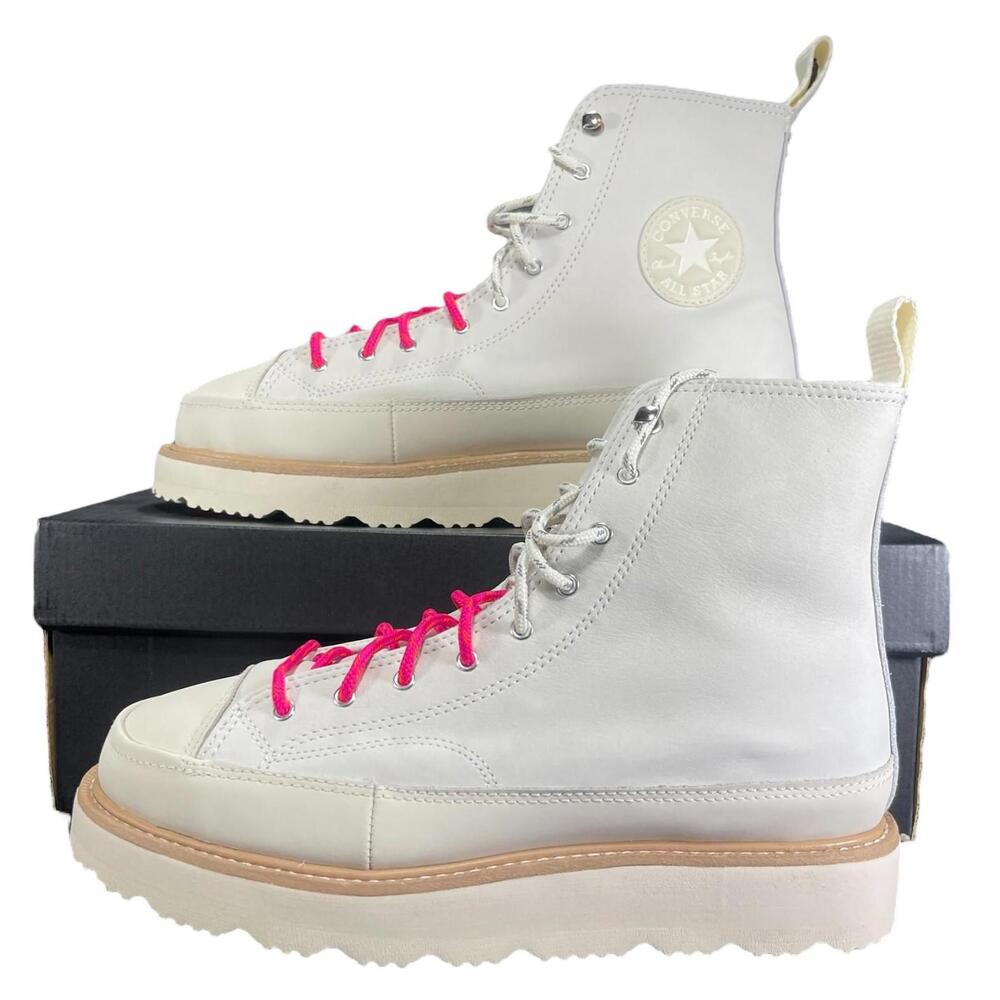 Converse Chuck Taylor Crafted Sneaker Boot Off-White Leather 173212C 8.5 Men